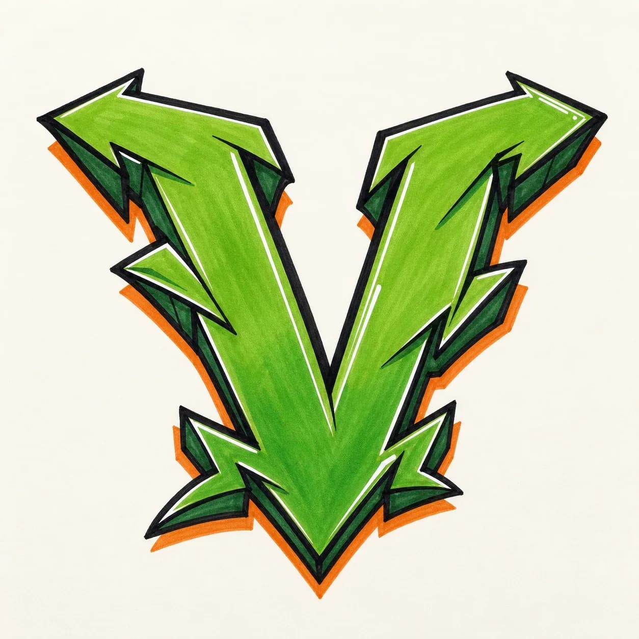 Wildstyle Letter V style reference