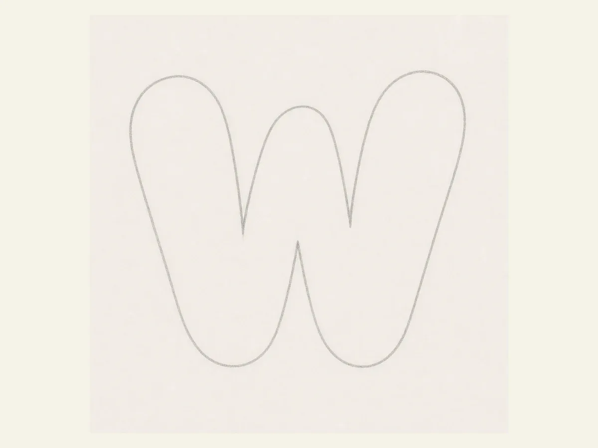 Build the Letter W shape drawing step