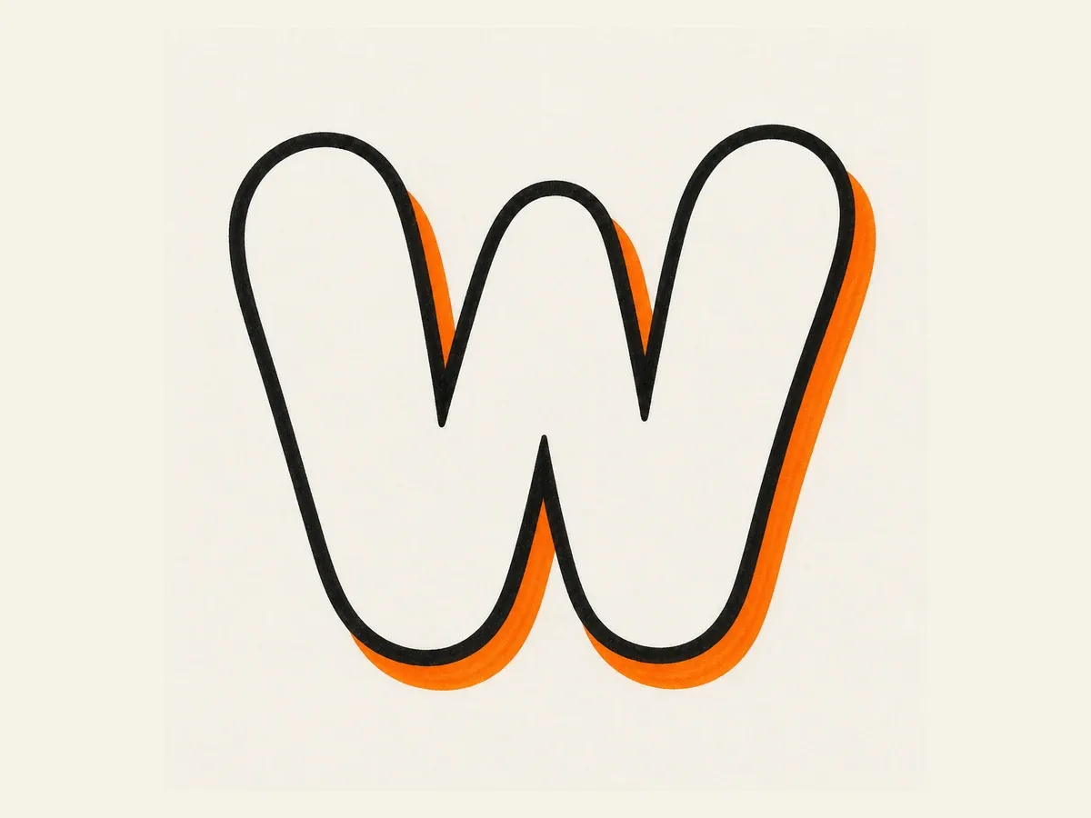 Outline the Letter W drawing step