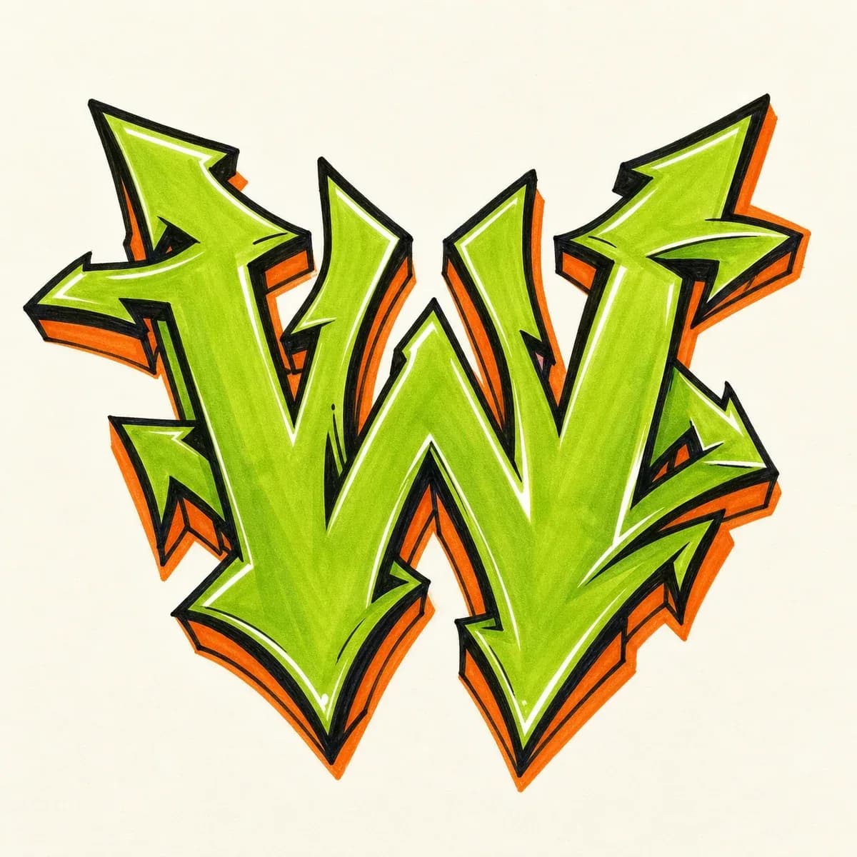 Wildstyle Letter W style reference