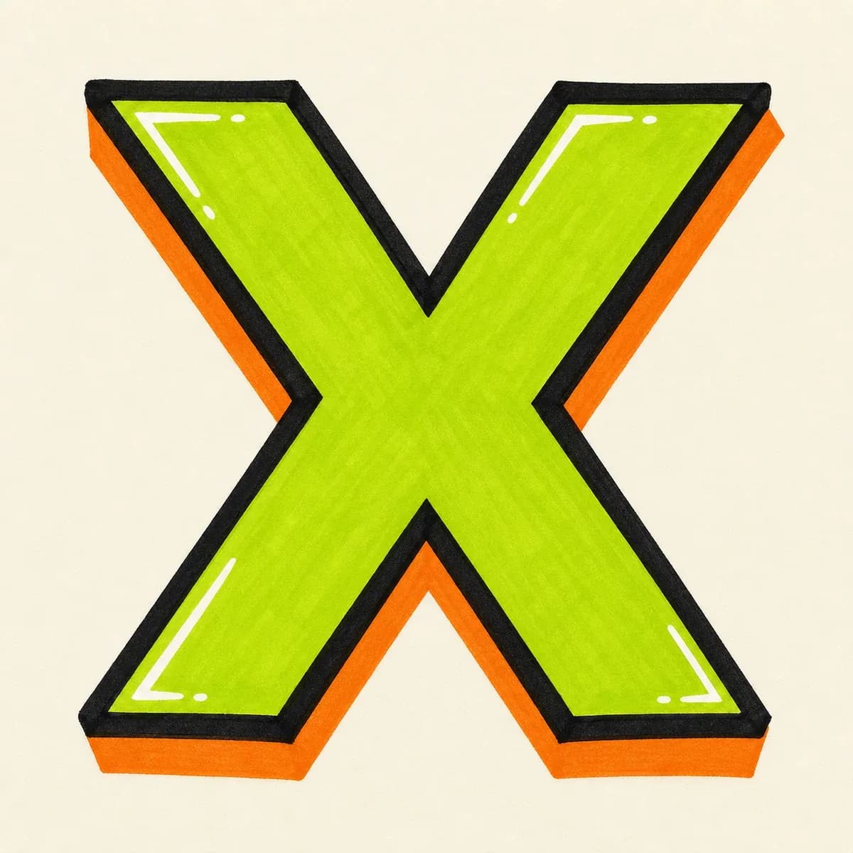 Block Letter X style reference