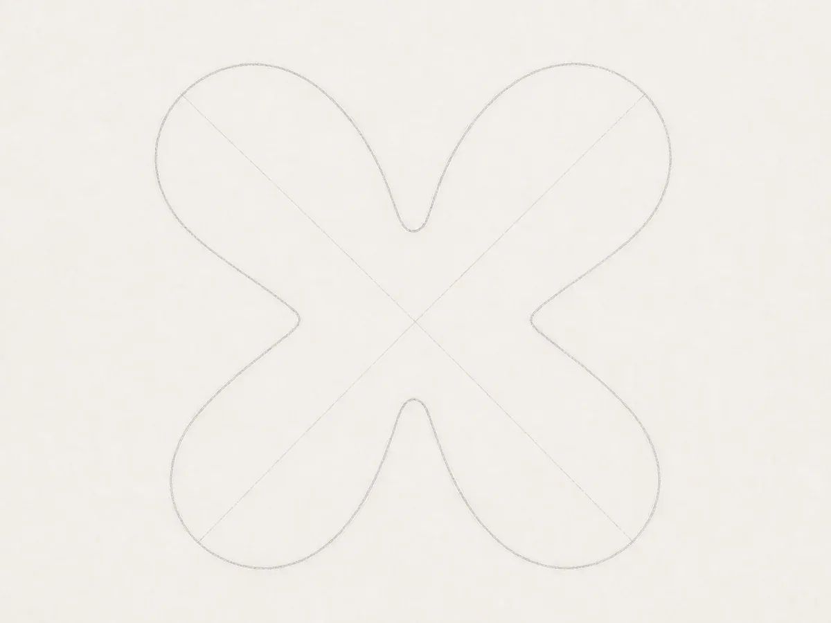 Shape the Letter X arms drawing step