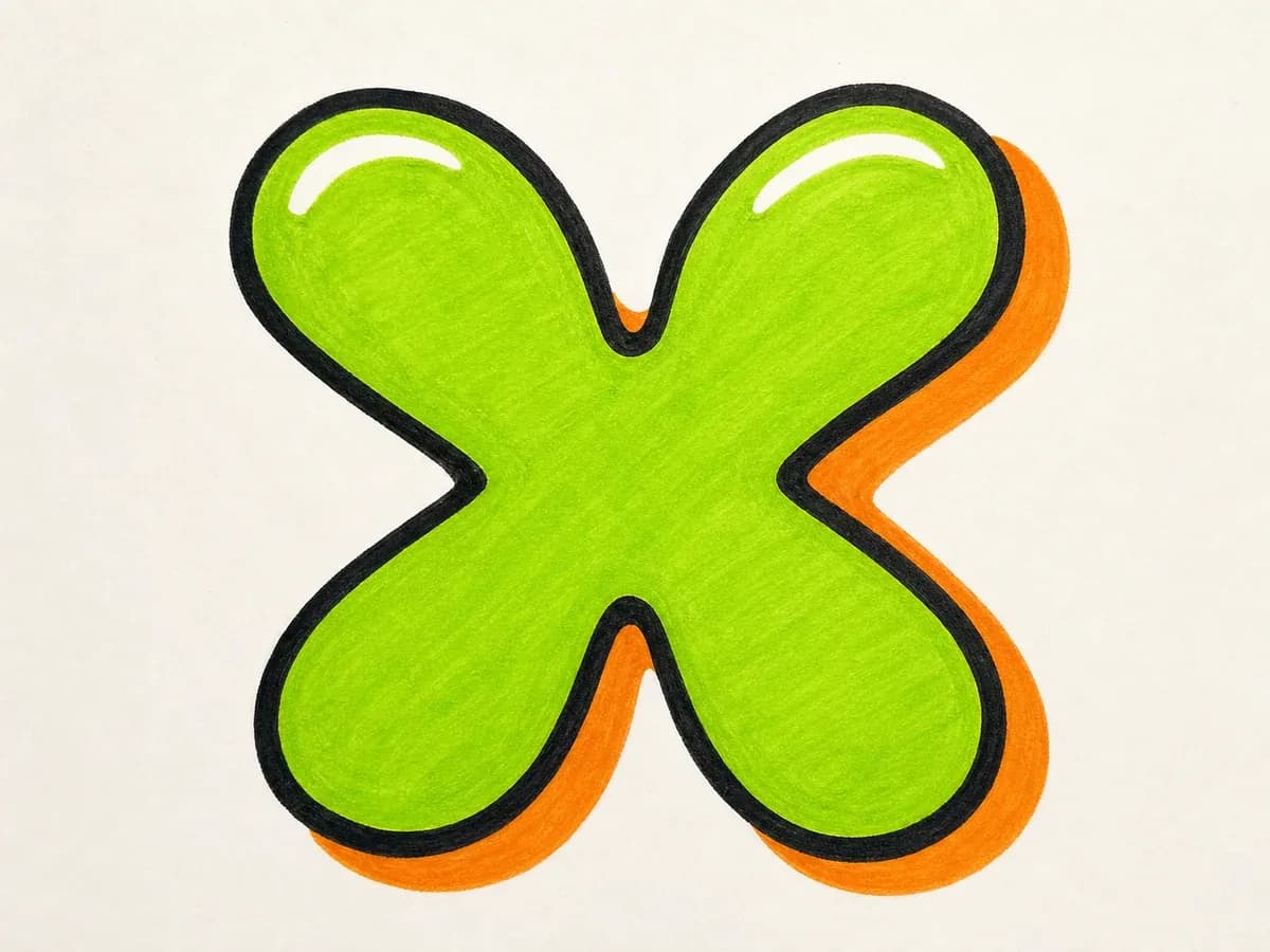 Finish the Letter X drawing step