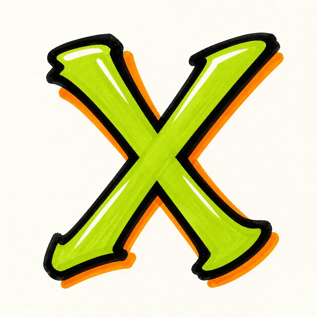 Tag / Handstyle Letter X style reference
