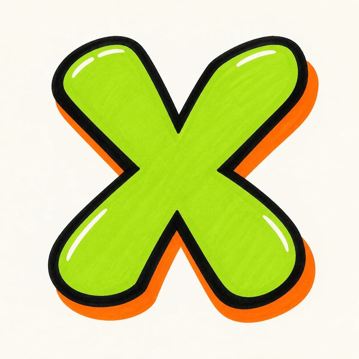 Throw-up Letter X style reference