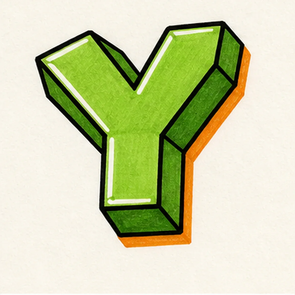 3D Letter Y style reference