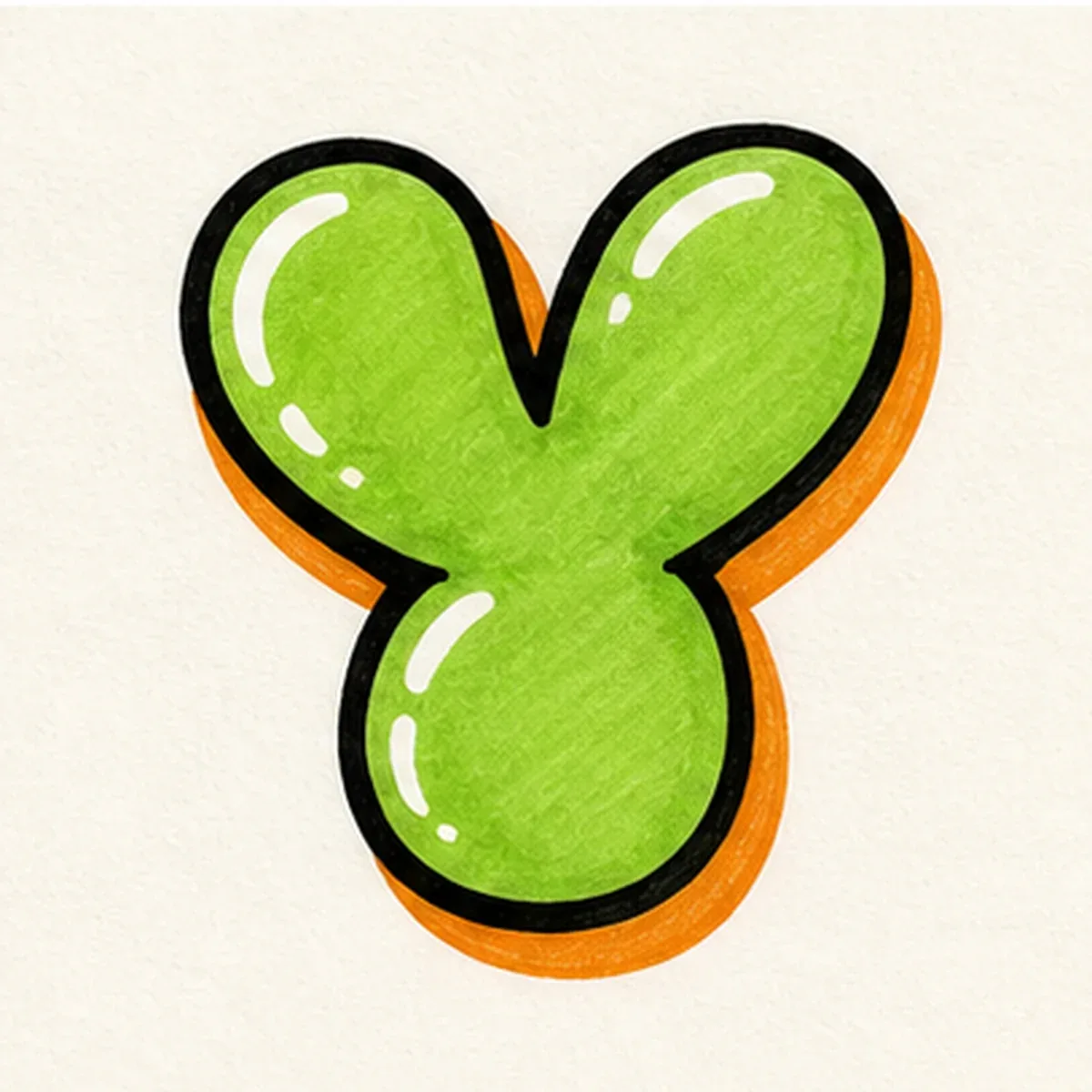 Bubble Letter Y style reference