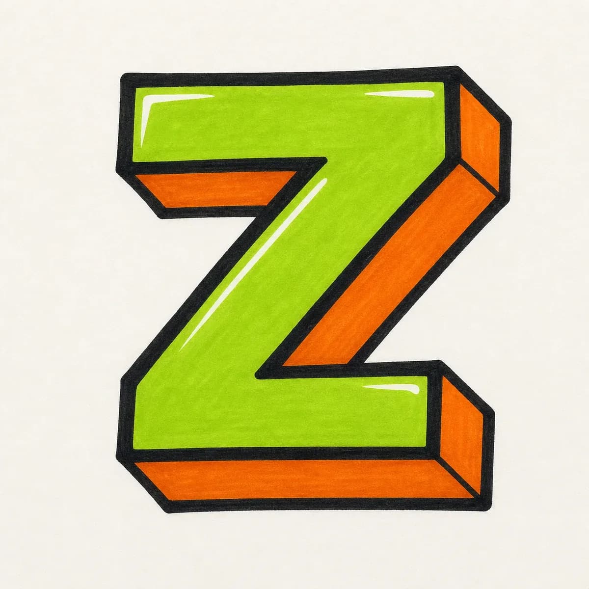 3D Letter Z style reference
