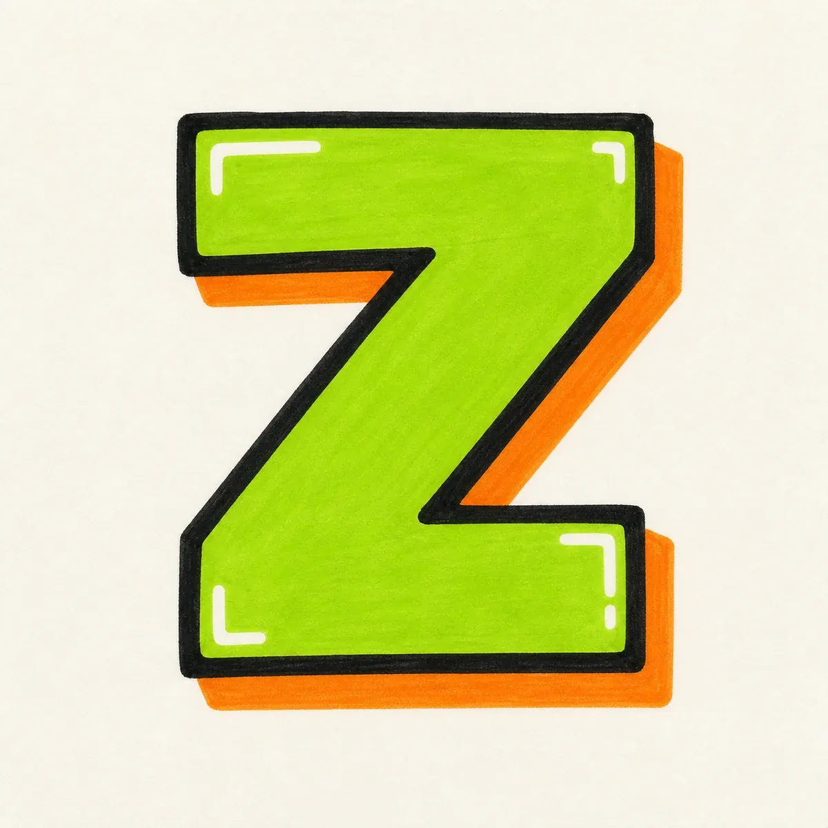 Block Letter Z style reference