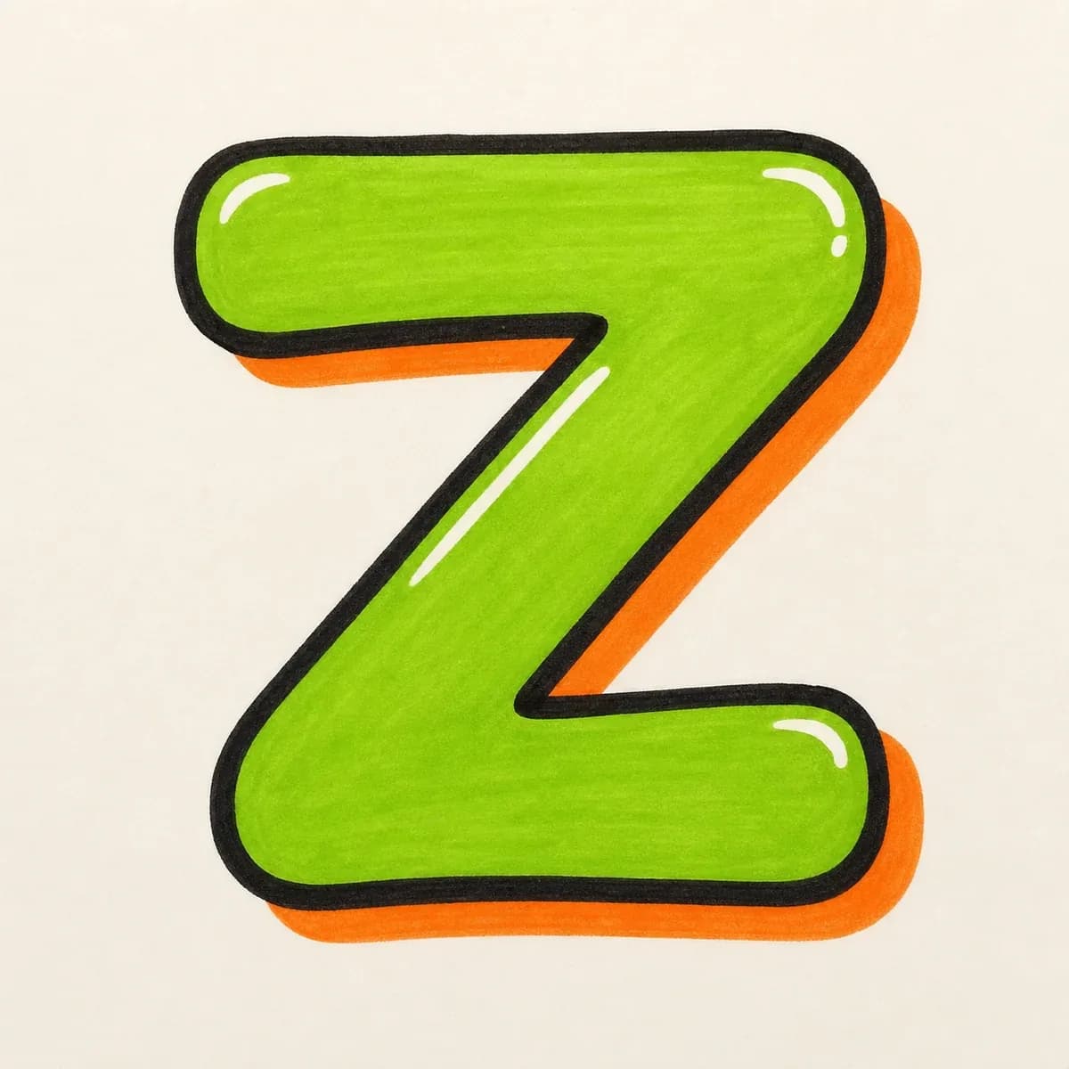 Bubble Letter Z style reference