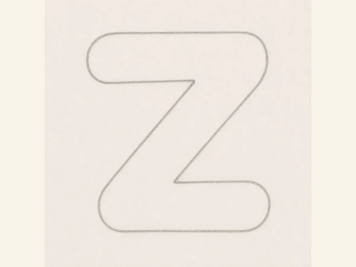 Shape the Letter Z bars drawing step