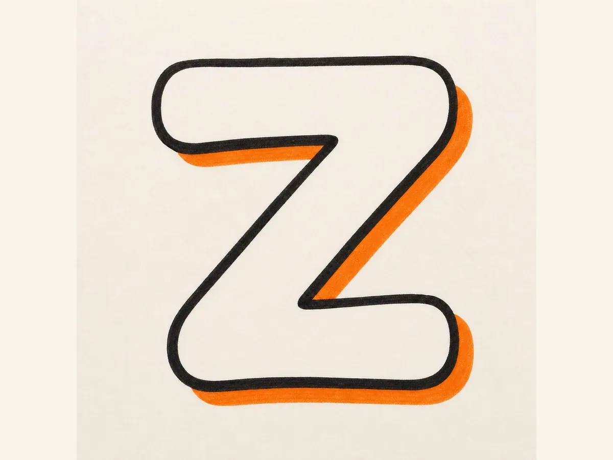 Outline the Letter Z drawing step