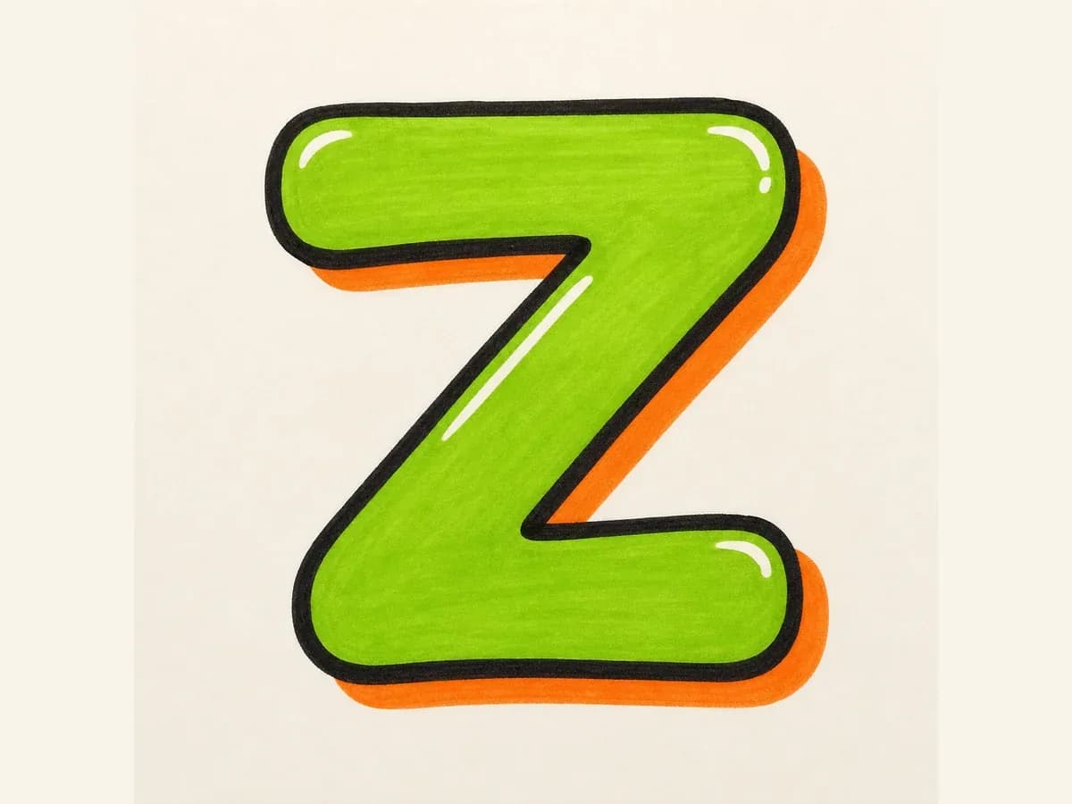 Finish the Letter Z drawing step