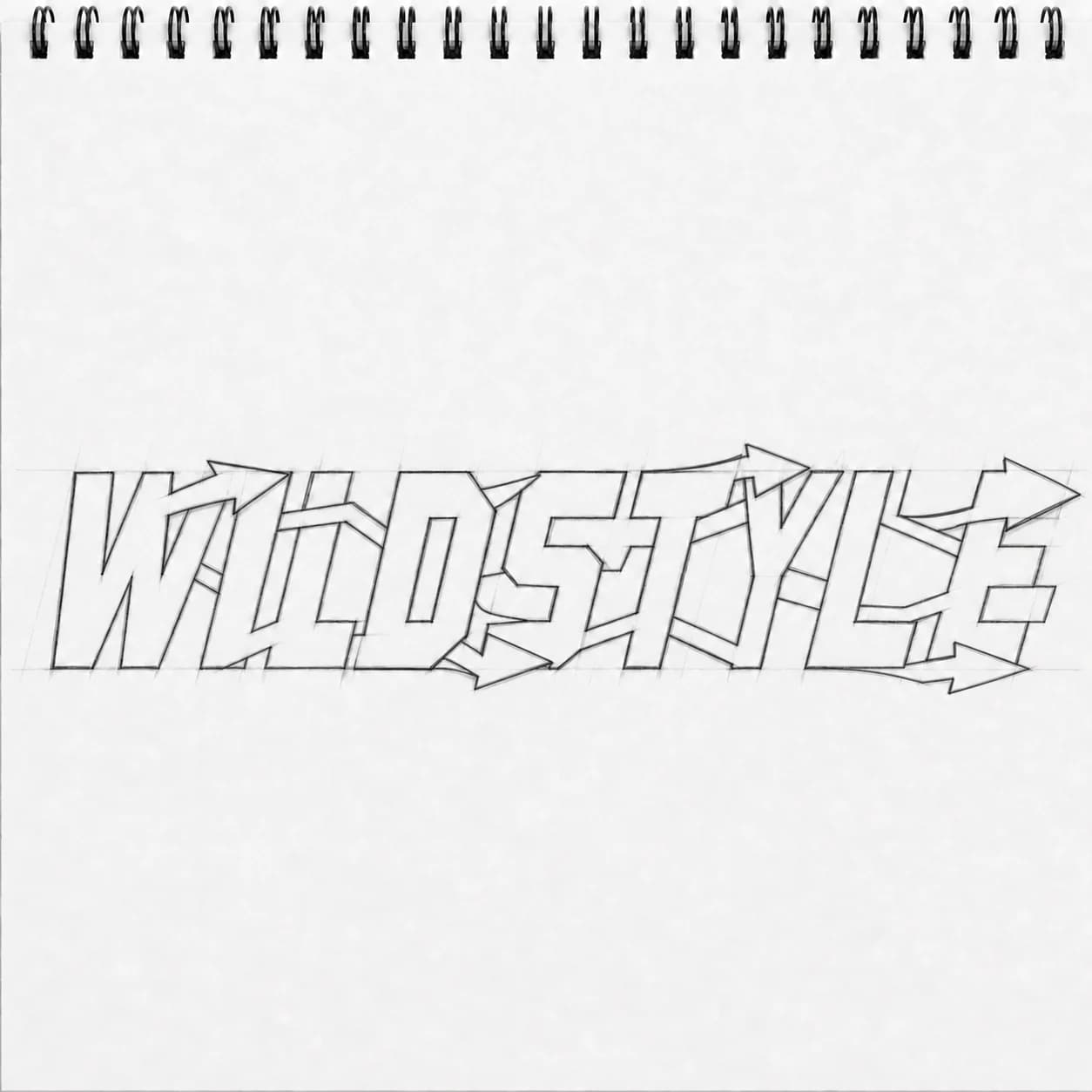 Add extensions and arrows Wildstyle graffiti drawing step