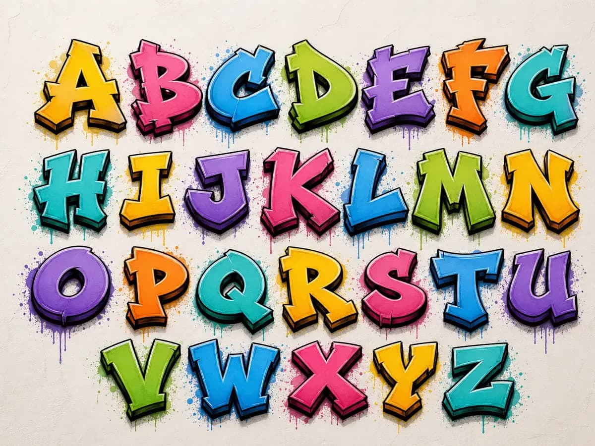 Beginner guide to making graffiti letters online with bold street art lettering
