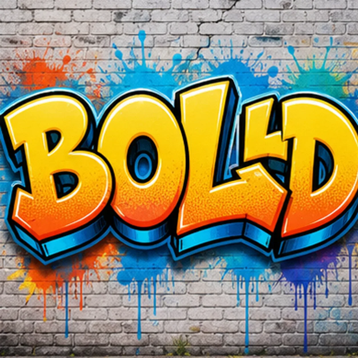 Readable BOLD graffiti font-style wordmark on an urban wall