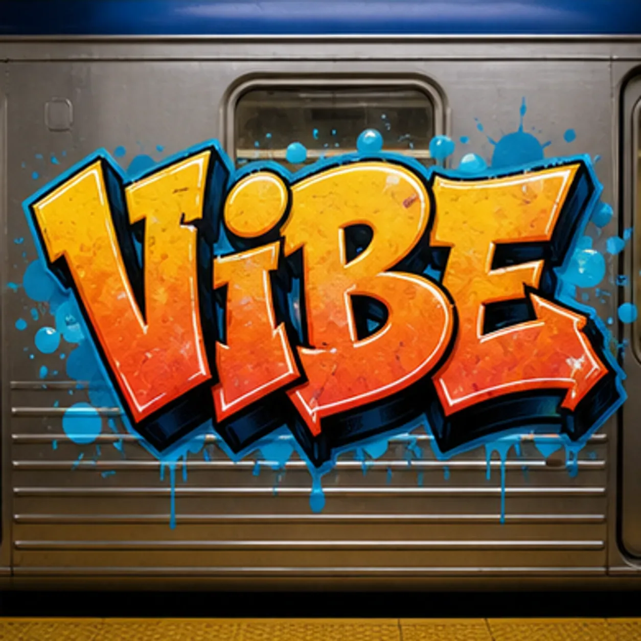 VIBE graffiti font-style logo direction on a clean board