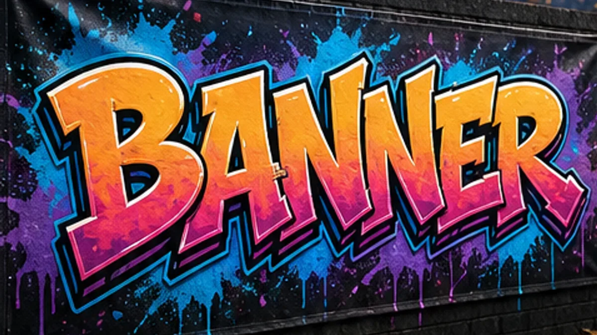 BANNER graffiti font-style social media header image