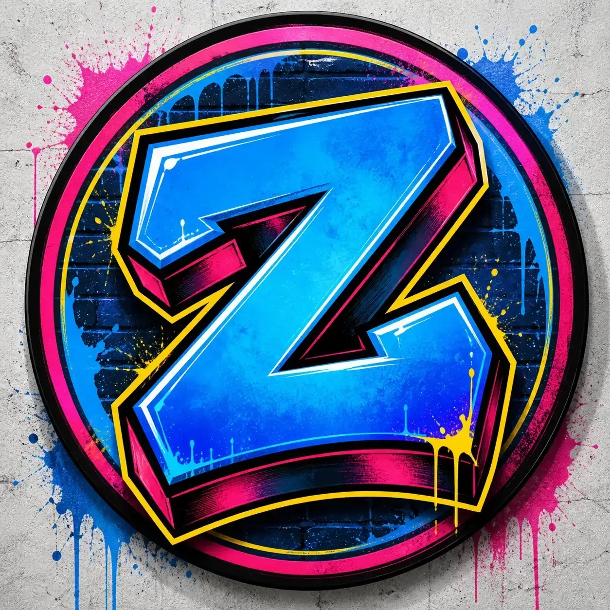 Graffiti letter Z profile icon badge