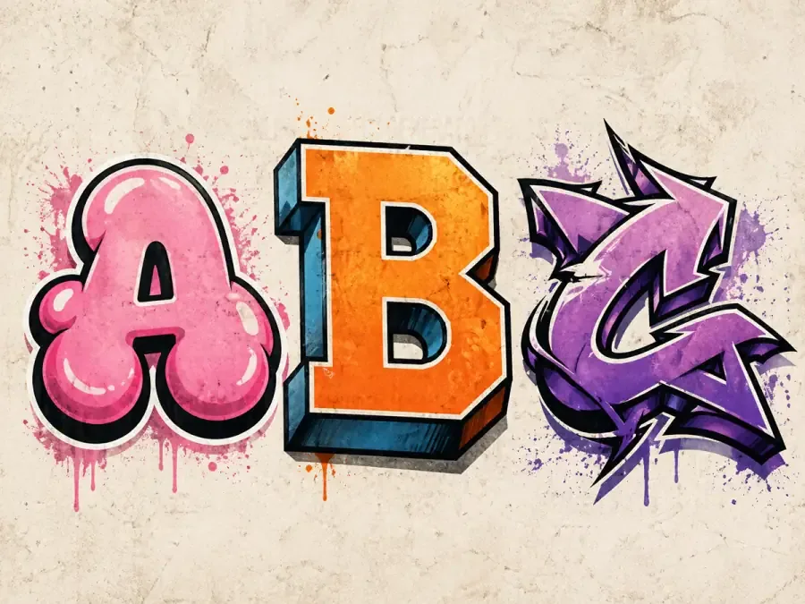 Graffiti letter generator designing single initials