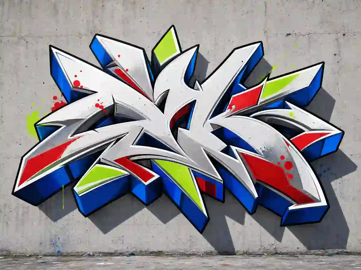 3D graffiti lettering with depth and shadow
