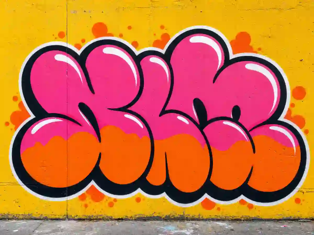 Throw-up graffiti style with bold rounded letters