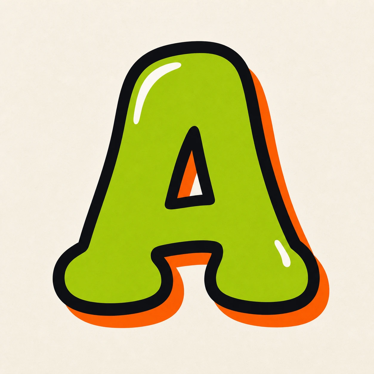 Uppercase graffiti letter A reference