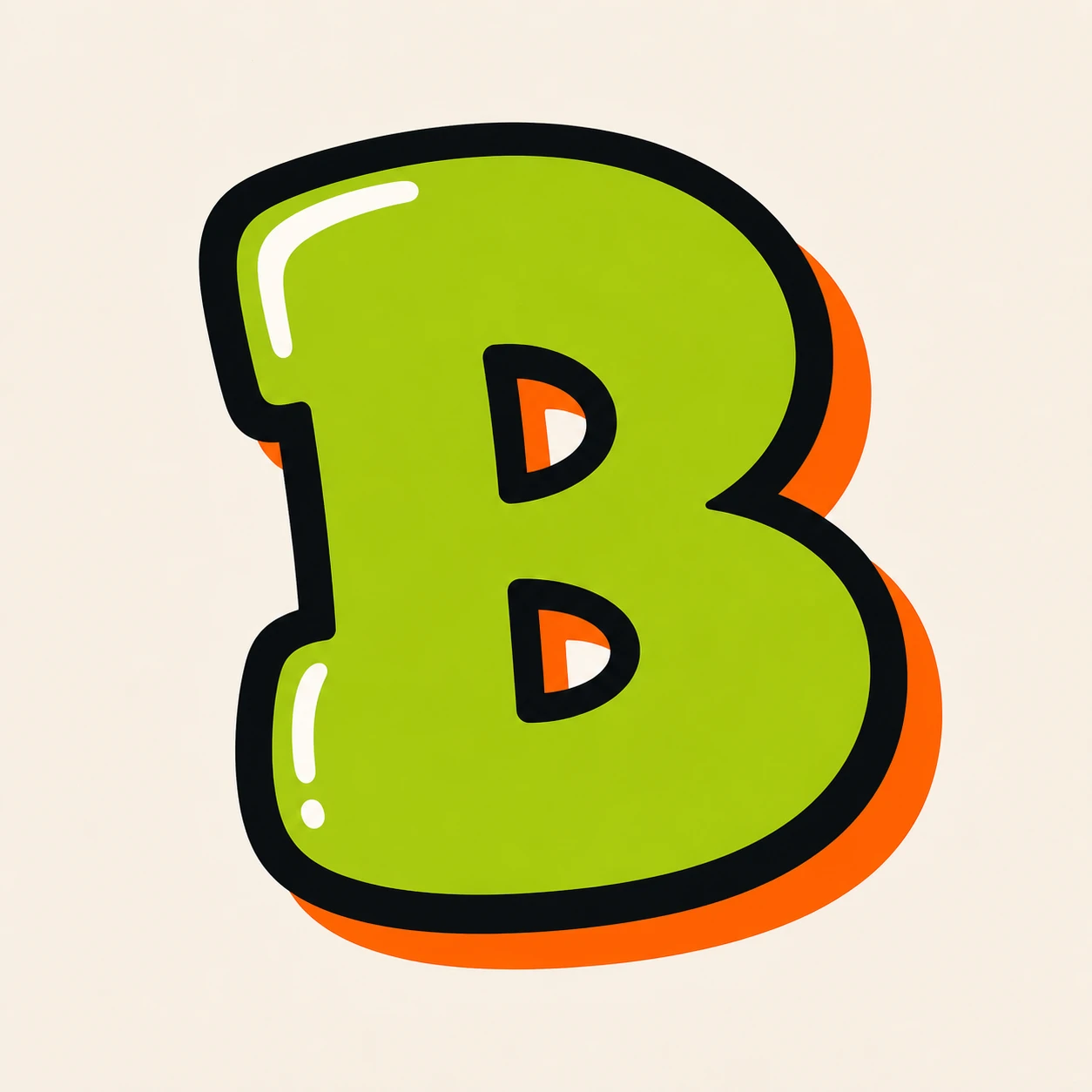 Uppercase graffiti letter B reference