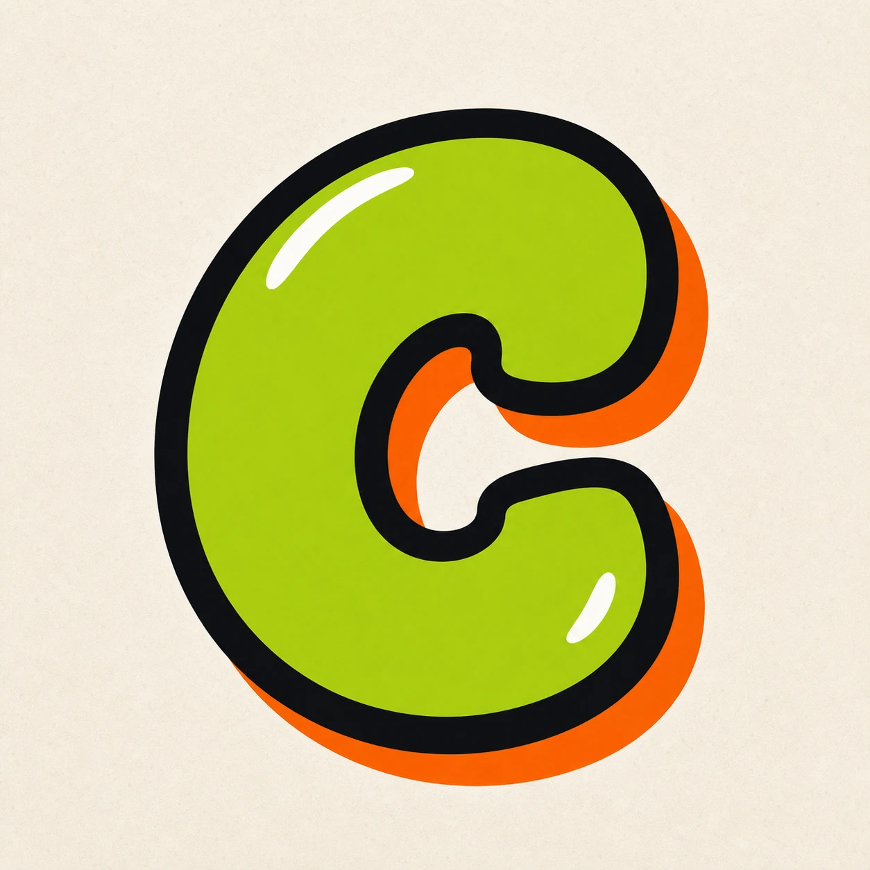 Uppercase graffiti letter C reference