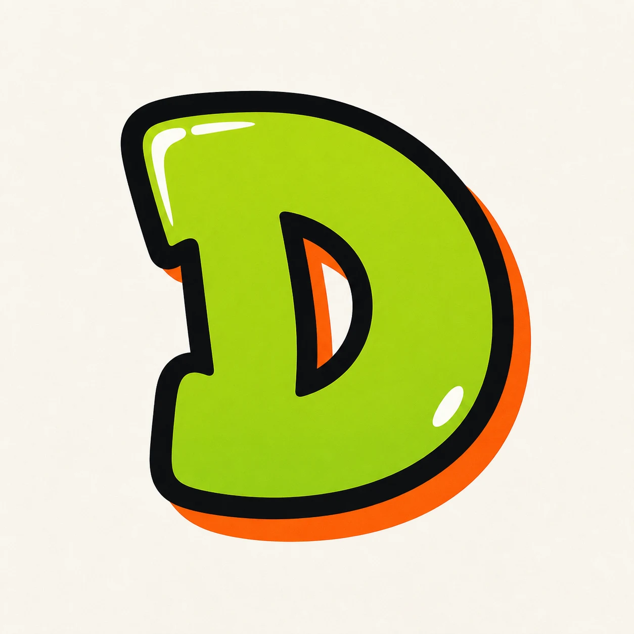 Uppercase graffiti letter D reference