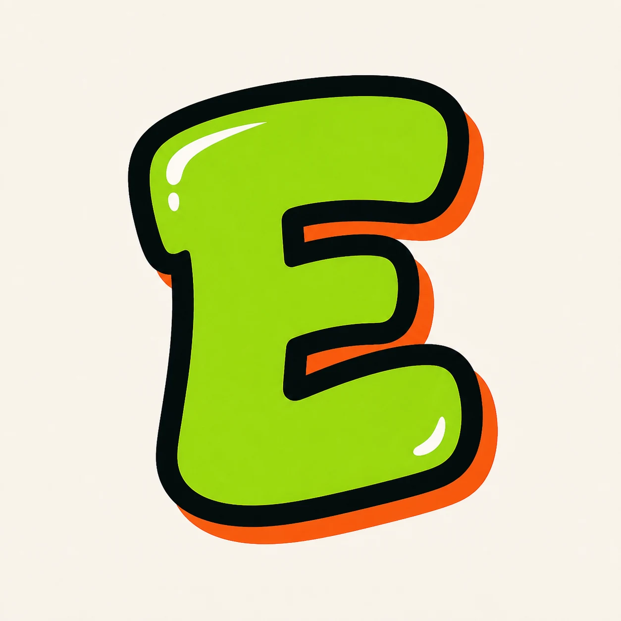 Uppercase graffiti letter E reference