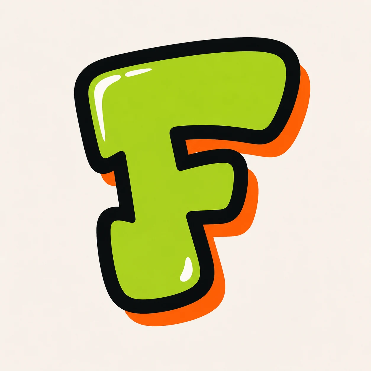 Uppercase graffiti letter F reference