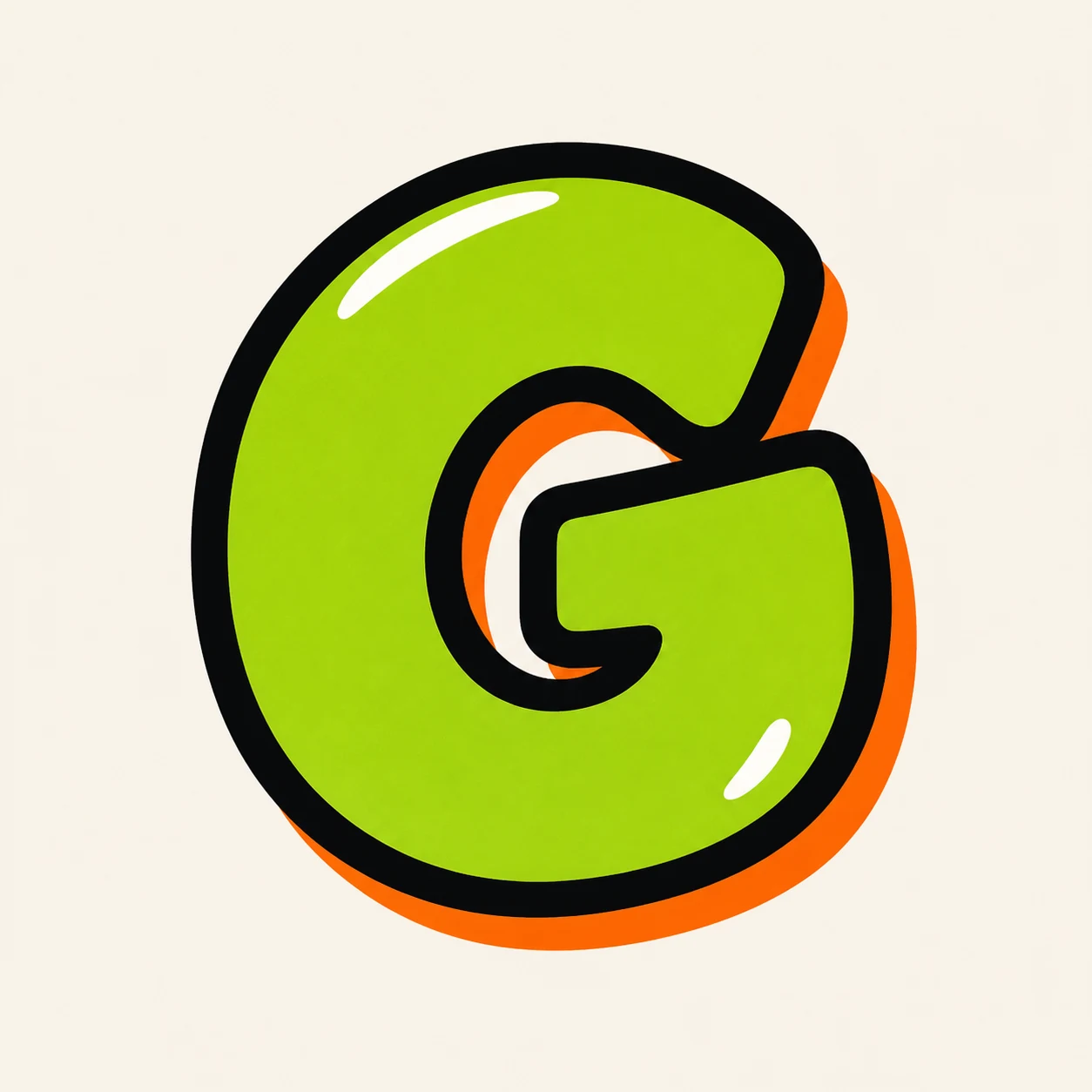 Uppercase graffiti letter G reference