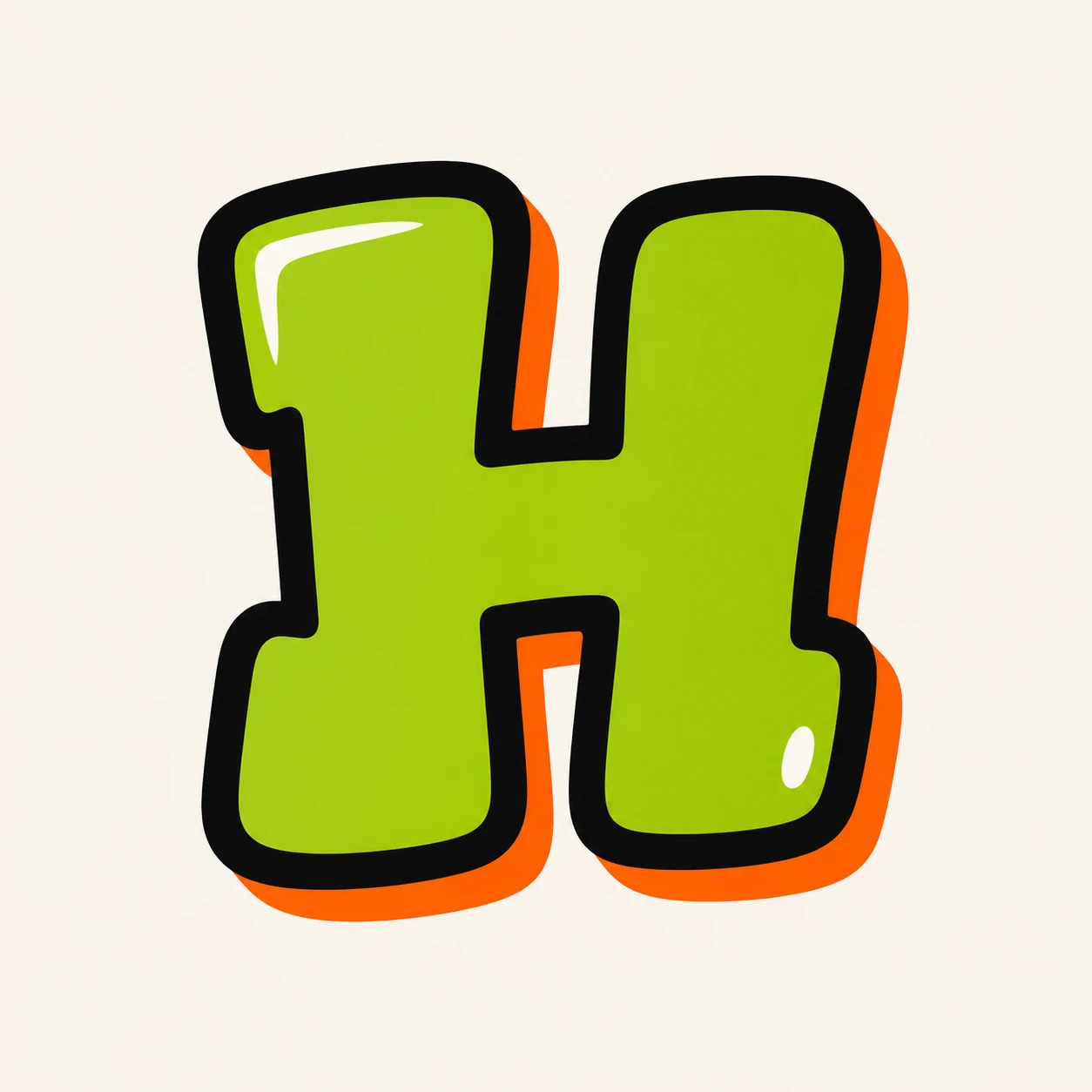 Uppercase graffiti letter H reference