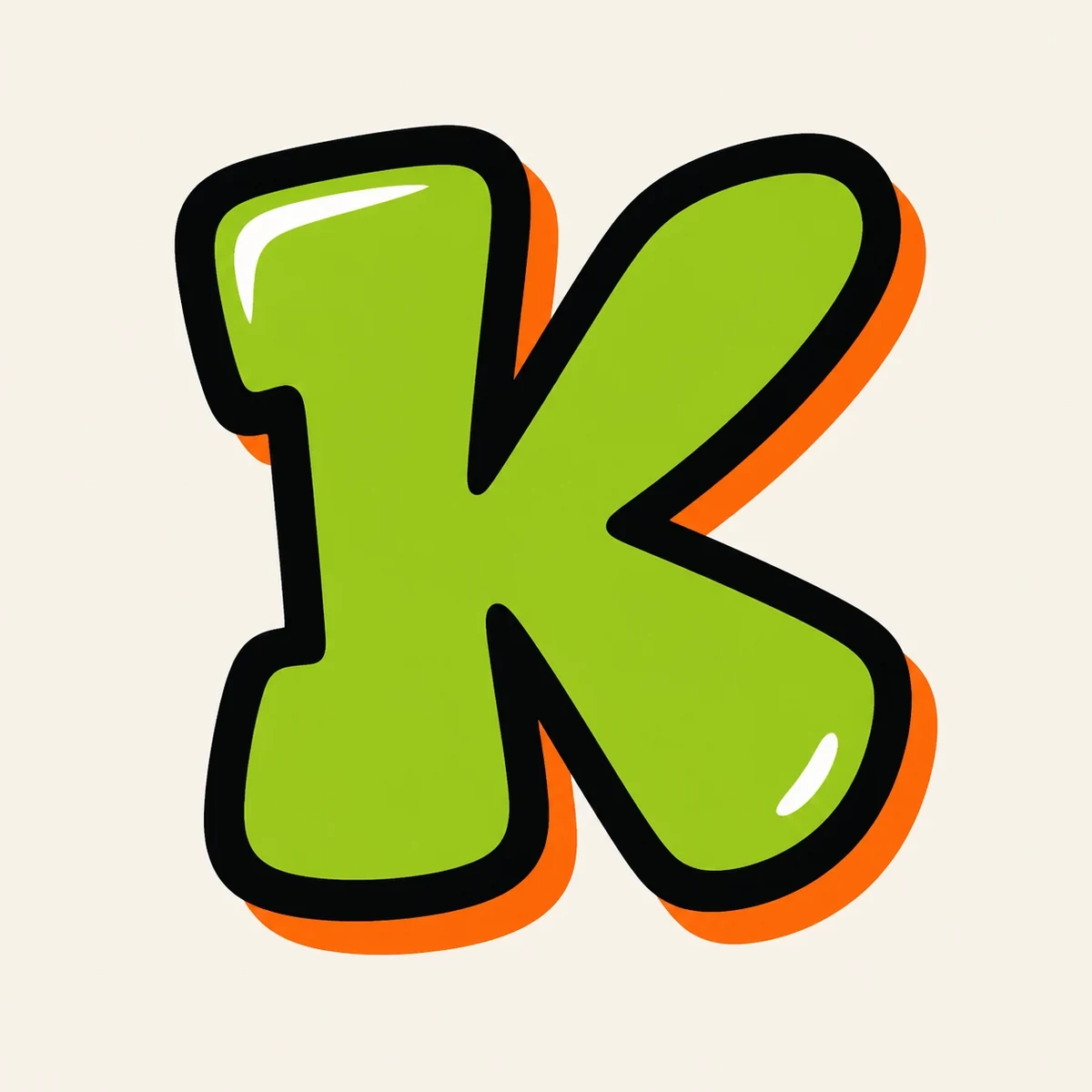 Uppercase graffiti letter K reference