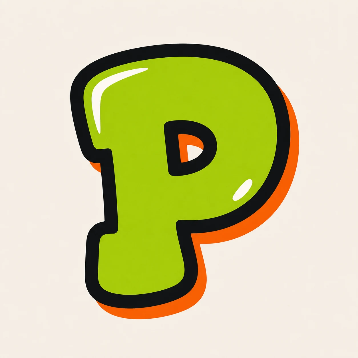 Uppercase graffiti letter P reference