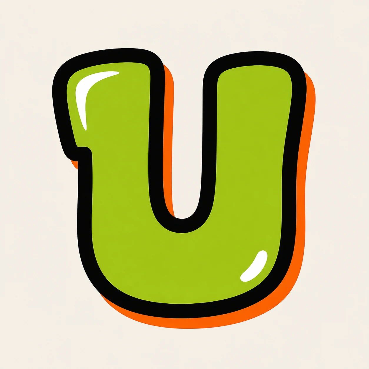 Uppercase graffiti letter U reference
