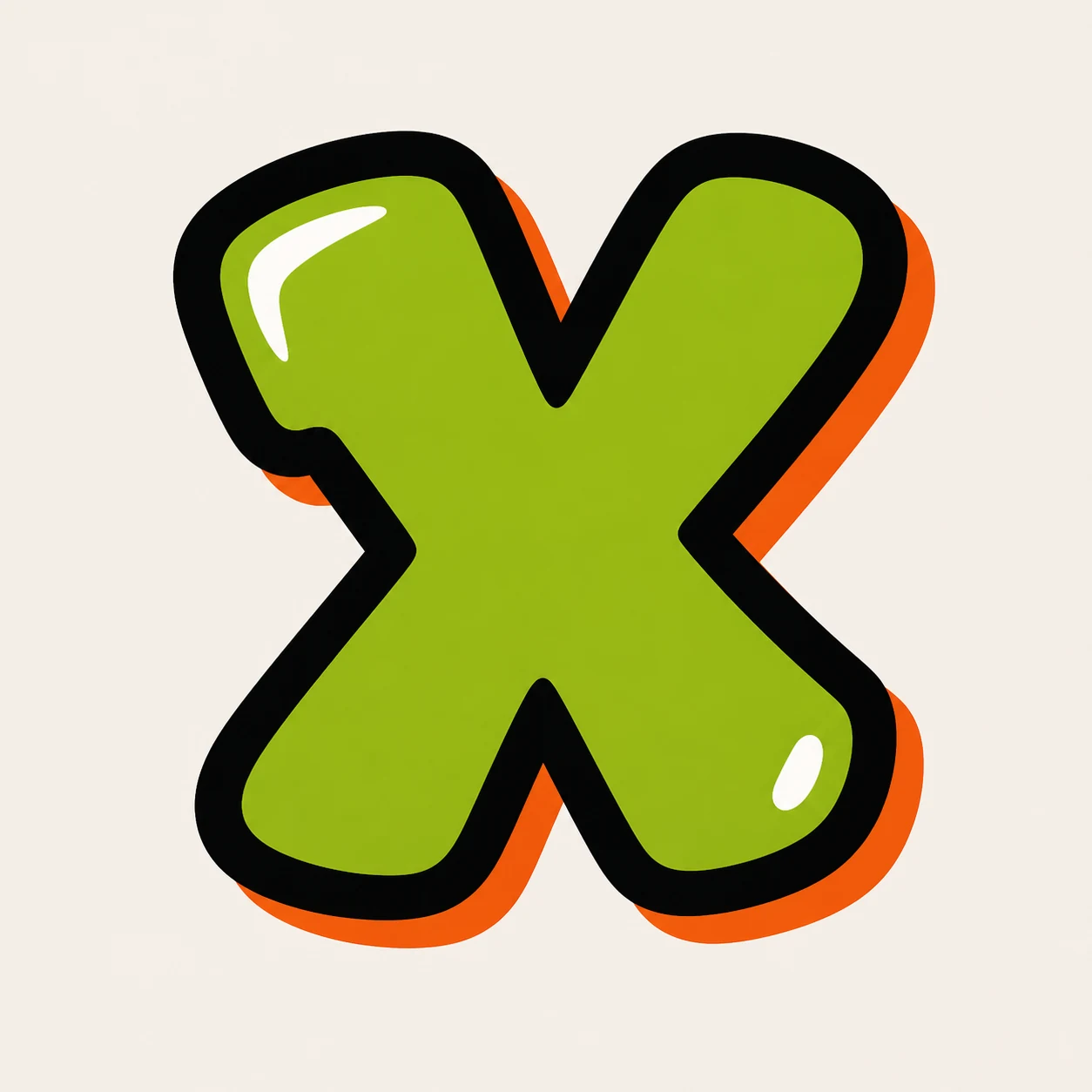 Uppercase graffiti letter X reference