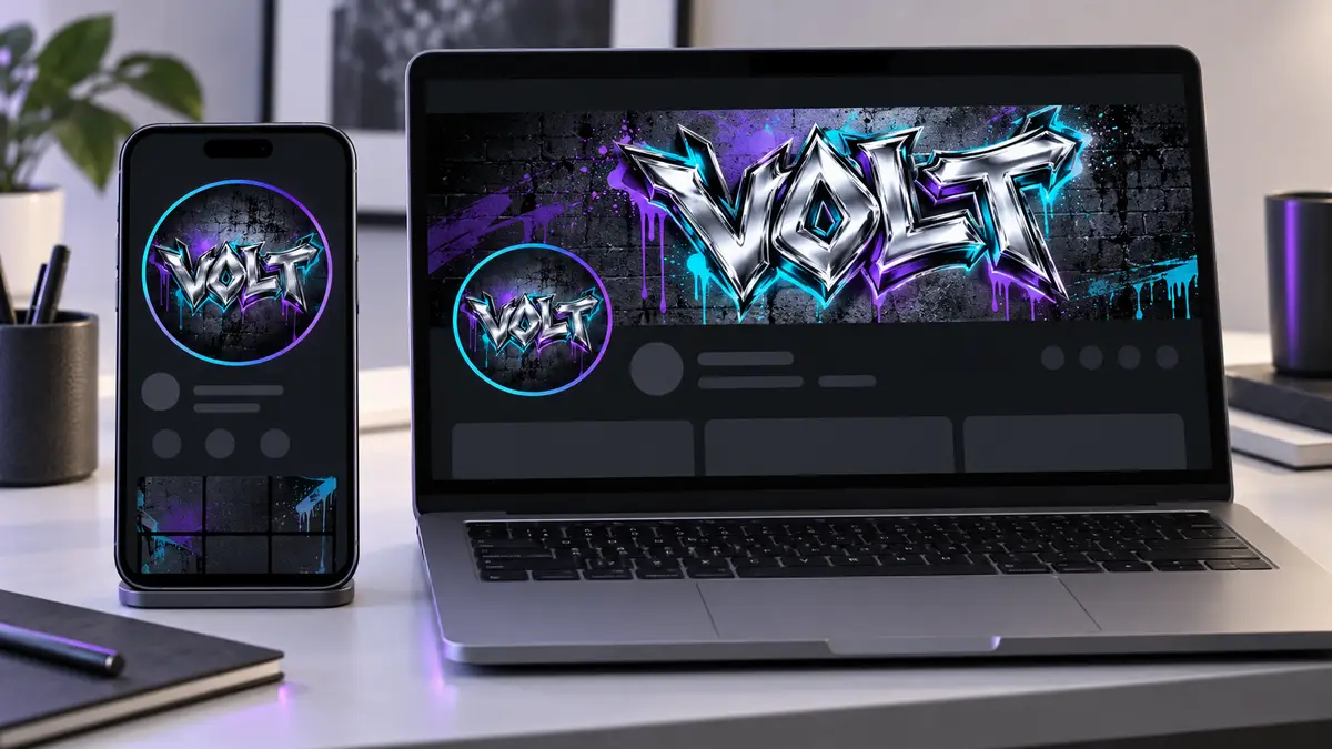 VOLT graffiti logo shown as a social avatar and wide banner