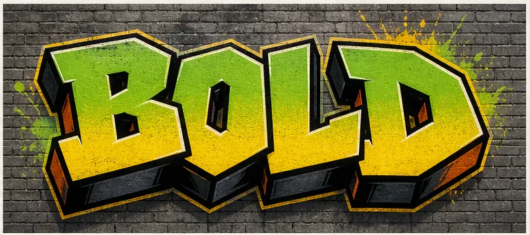 Block Letters graffiti text style preview