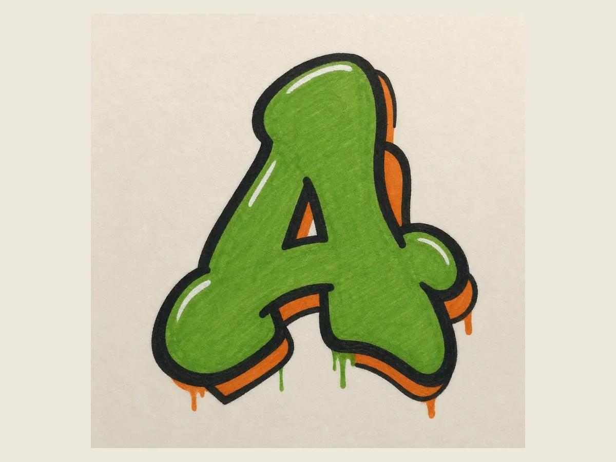 Clean Up the Final Details graffiti letters drawing step