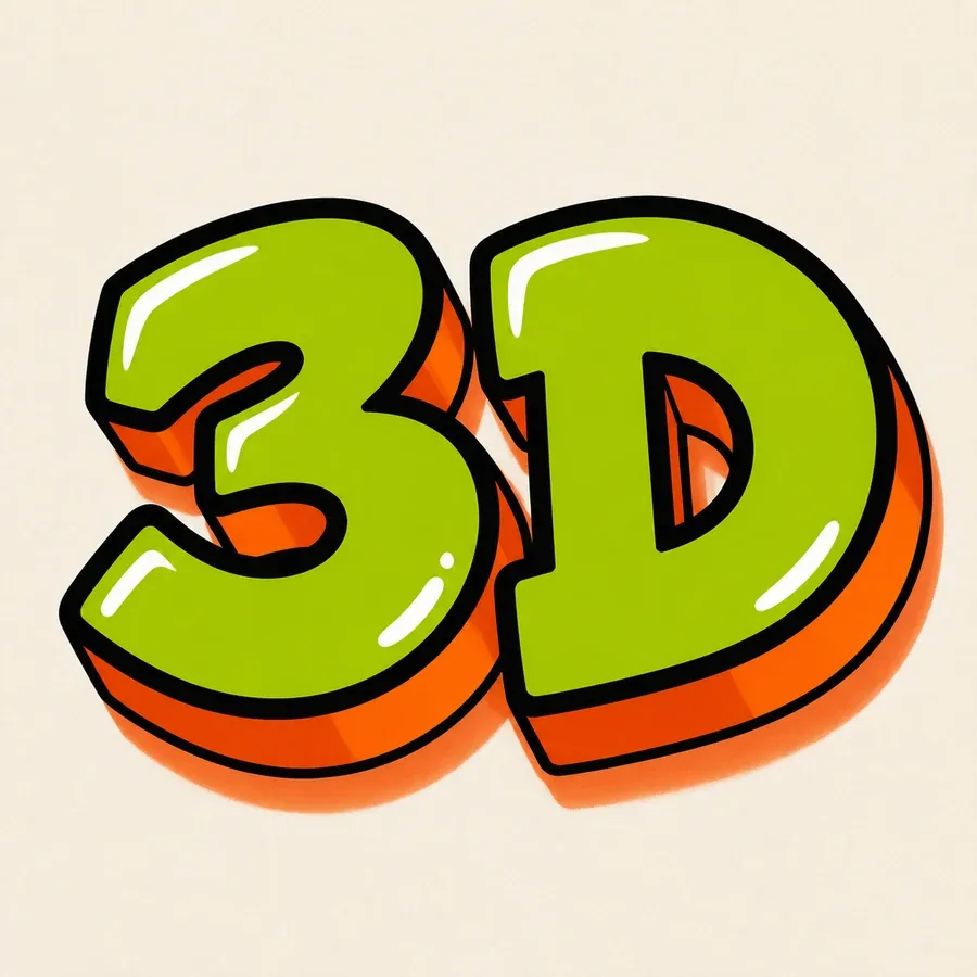 3D graffiti letters style sample