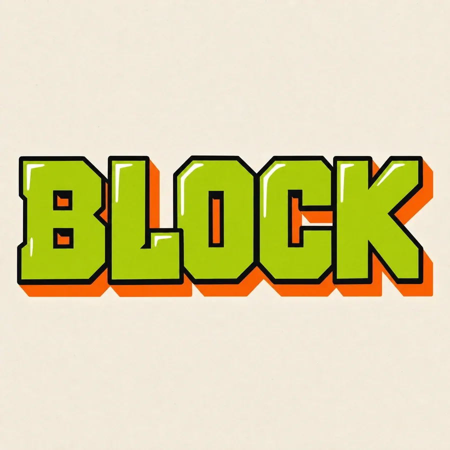 Block graffiti letters style sample