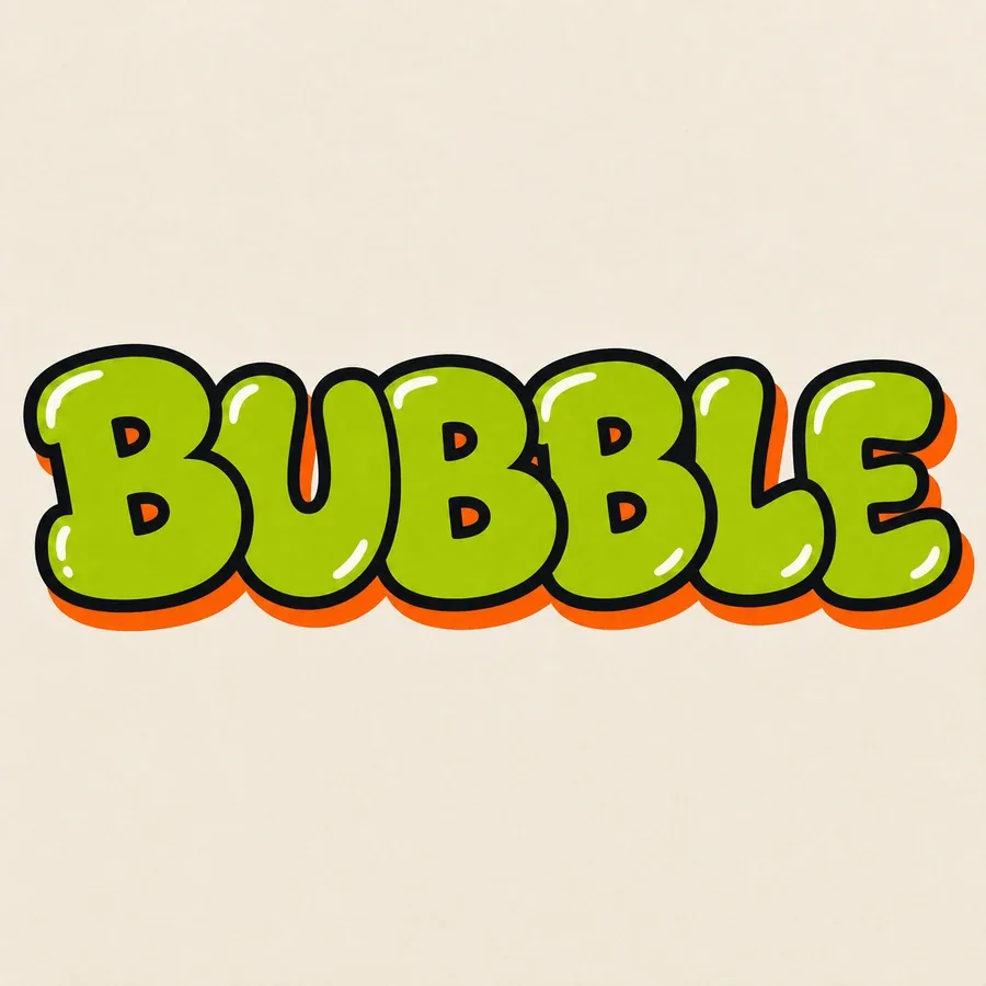Bubble graffiti letters style sample