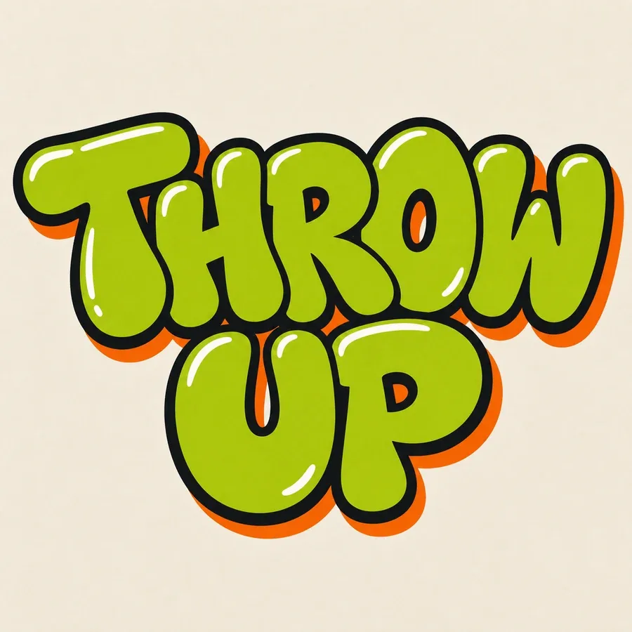 Throw-up graffiti letters style sample