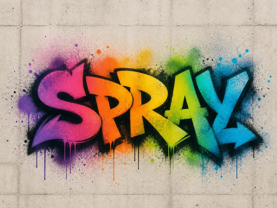 Spray paint graffiti texture direction with drips and overspray